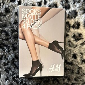 H&M Black Matte Socks 4 Pack
